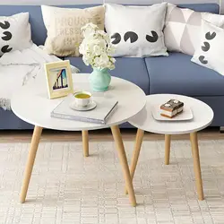 Спальные тумбочки деревянный прочный маленький круглый стол Гостиная кофейный мини-столик сборно японский минималистичный стиль мебель