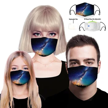 

Fashion Reusable Protective PM2.5 Filter Printing mouth Mask anti dust Face mask Windproof Mouth-muffle bacteria proof Flu Mask