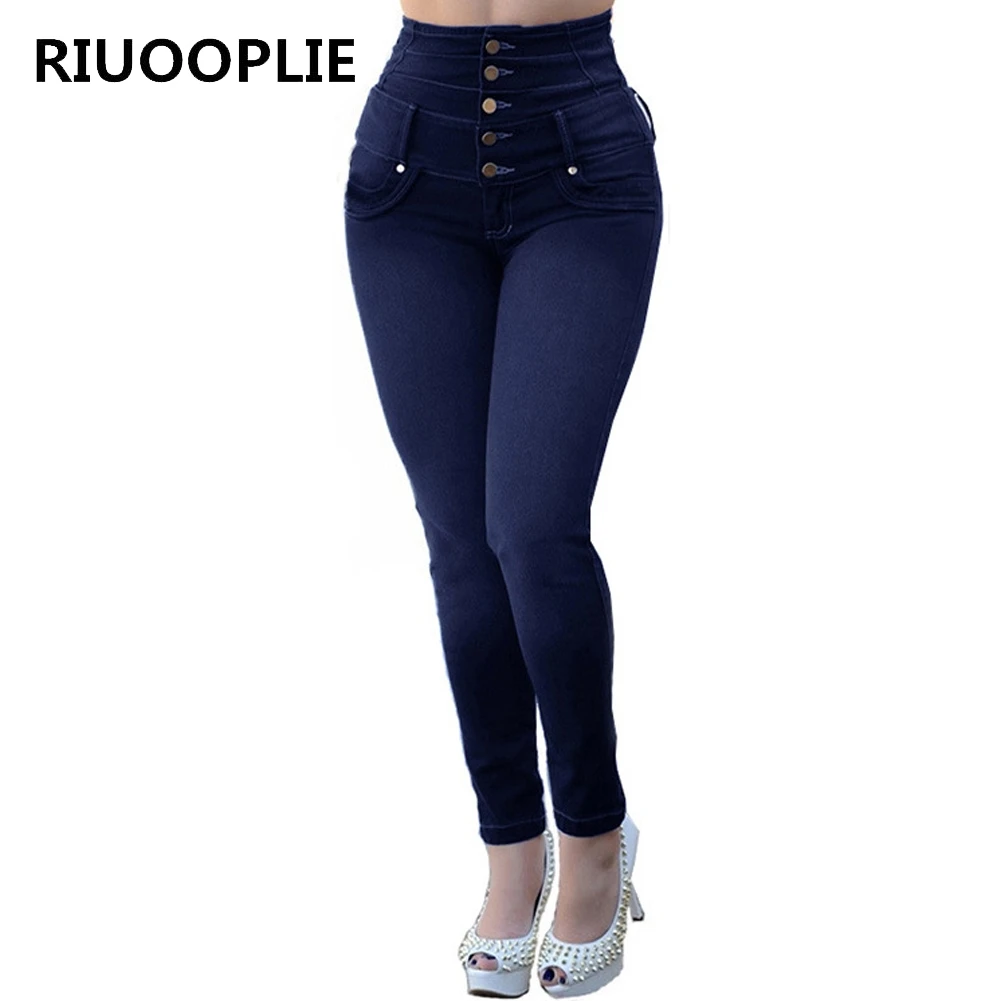 RIUOOPLIE, новинка, осень, весна, модные сексуальные женские джинсы, высокая талия, тянущиеся, облегающие джинсы, длинные штаны, большие размеры, повседневные длинные штаны