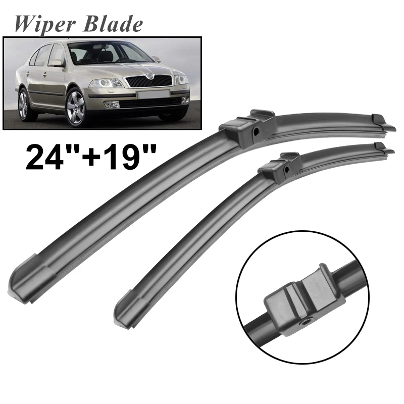 

Okowiper RHD & LHD Front Wiper Blades For Skoda Octavia Mk2 2004 - 2012 Windshield Windscreen Front Window 24"+19"