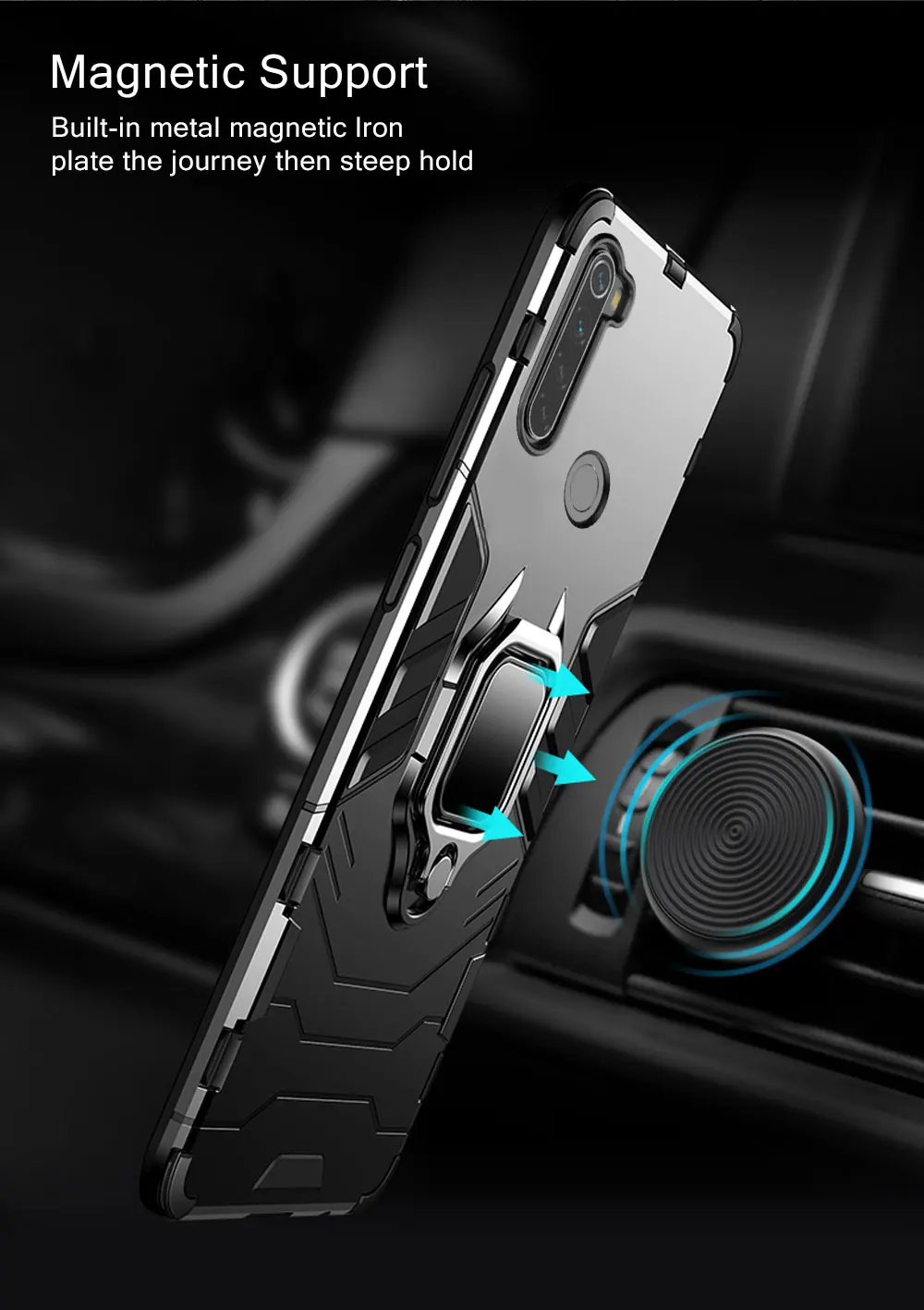 Чехол для Redmi Note 8 T, чехол, магнитный автомобильный держатель для телефона, чехол-кольцо для Xiaomi Redmi Note 8 T 8 T, чехол-броня, матовый чехол