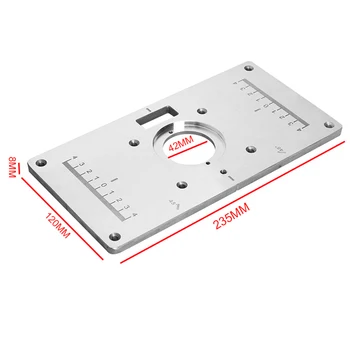 

Woodworking Trimming Machine Flip Board Kit Aluminum Alloy Router Table Insert Plate Wood Router Trimmer Models 235*120*8mm