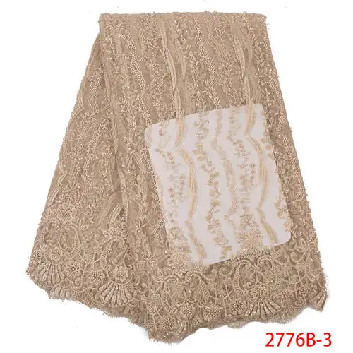 NIAI африканская кружевная ткань Высококачественная французская вышитая кружевная тюль нигерийская бисерная ткань для свадебного платья XY2776B-2 - Цвет: picture 3