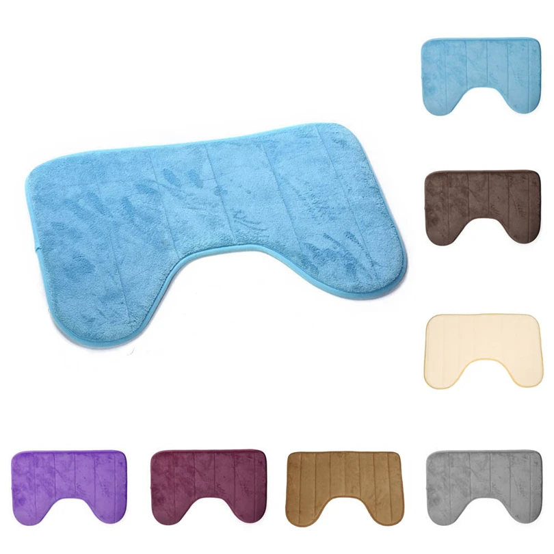 

1PC Bath Mats 40*60cm Prevalent Cute U Shaped Soft Pats Anti Slip Home Bathroom Floor Mat Toilet Carpet Decoration J20