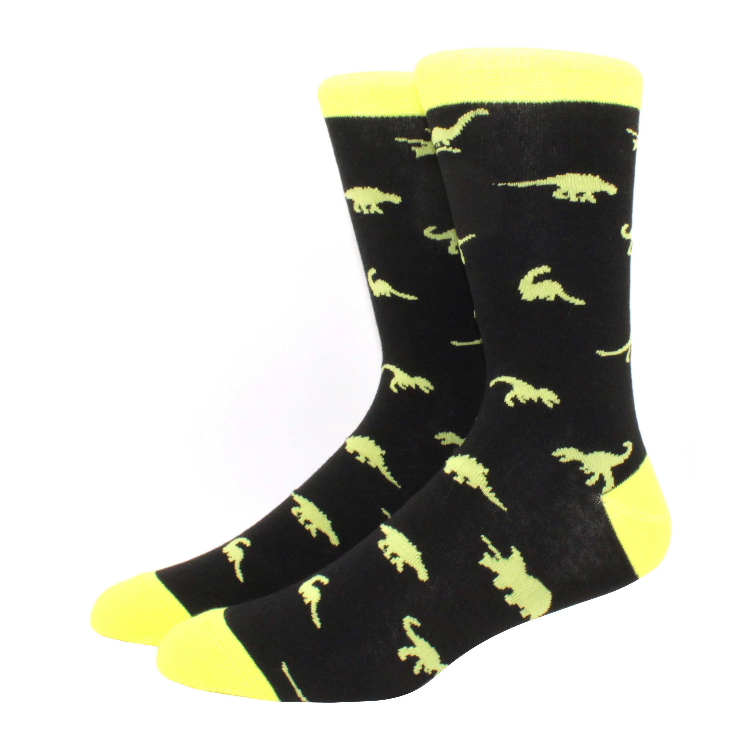 Vibrant Hiphop Cotton Men's Socks - Harajuku Fun Animal Design