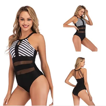 

Plus size one piece swimsuit sexy backless lace slim fat MM 2020 Women bikini Bandage Backless Ladies Swimwear women Beach Suit