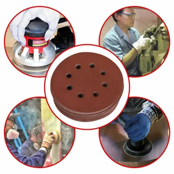 

72 PCS Sandpaper Disk Hook and Loop Adhesive Polishing Round Sheets 5inch