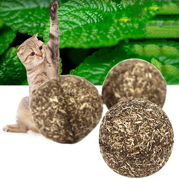 

Funny Cat Hygienic Non-toxic Catnip Natural Wild Catnip Ball Cat Snack Mint Ball Hair Removal Ball Diameter 3.2cm