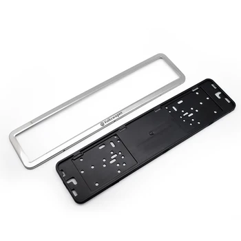 

XCCPJ 2Pcs Newest Silver Stainless Steel License Plate Frame for Volkswagen VW,Car Accessories Fit to European car License Frame