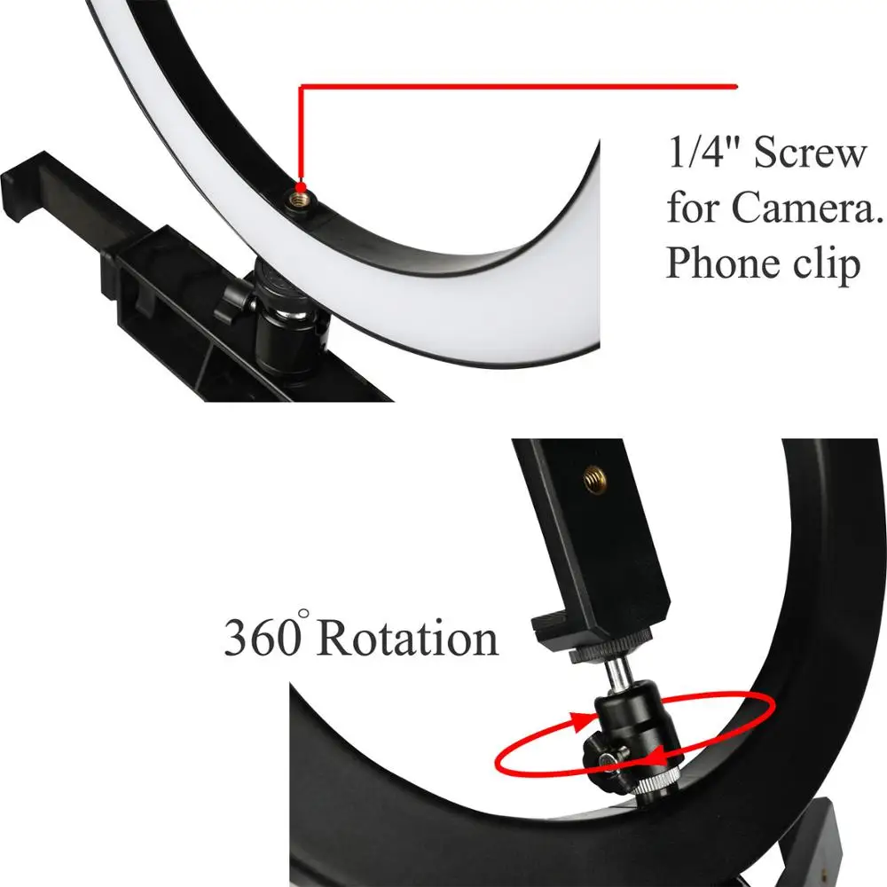 Фон для фотосъемки с регулируемой яркостью светодиодный селфи кольцо светильник телефон видео светильник для Youtube видео 16/26 см Photo Studio светильник с настольные штативы