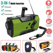 3-в-1 многофункциональное радио 2000 мАч аварийный светодиодный фонарик радио на солнечной батарее с заводной рукояткой AM/FM/фонарик телефон Зарядное устройство 40SEP5