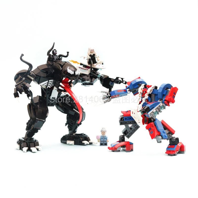 Online 11188 Spider Man Spider Mech vs. Venom superhéroe Marvel bloques de construcción juguetes compatibles con 76115 de cine