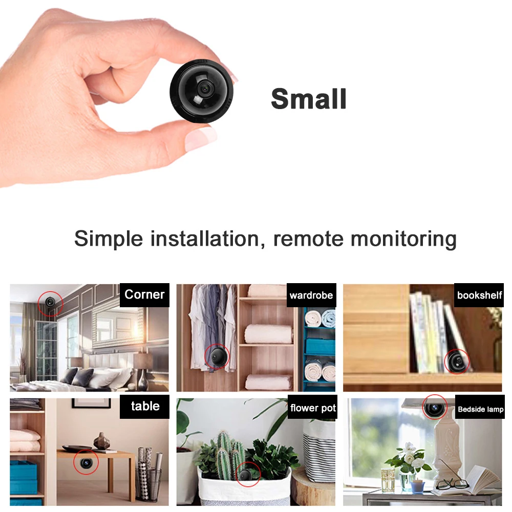 Мини-камера wifi IP камера беспроводная домашняя безопасность Onvif 2.0MP HD CCTV IR ночное видение беспроводная микро камера наблюдения