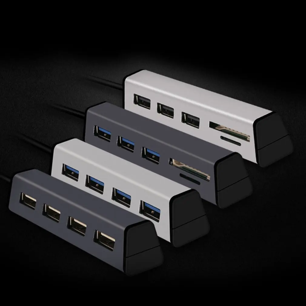 USB 2,0 концентратор Алюминиевый мульти-в-одном кард-ридер концентратор с подставкой для мобильного телефона