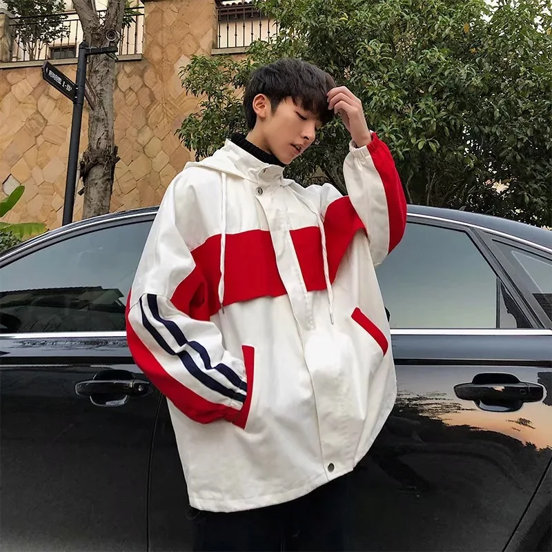 

Autumn Function Coat Men's Korean-style Harajuku BF Style Baseball Uniform Trend Versatile Hooded Jacket Loose-Fit CHIC Coat