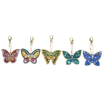 

DIY Special Diamond Painting butterfly christmas gift decor Keychain Women Bag Pendant Keychains Jewelry Key Ring