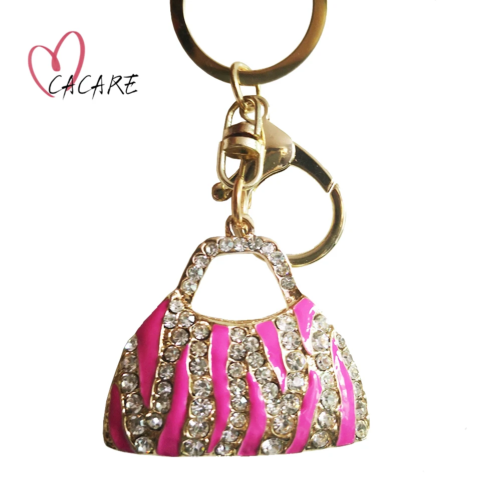 Gold Rhinestones Key Chains Women Girls Trinket Ring for Keys Ring Key Keychains Gifts KC0025