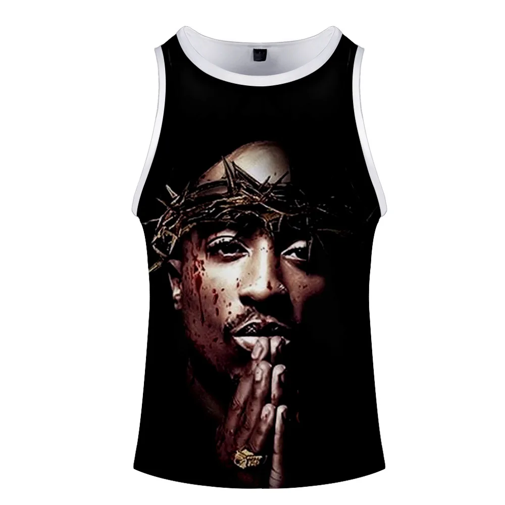 Американский рэп-певец, 2Pac, функция напоминания, 3D, летний мужской женский жилет