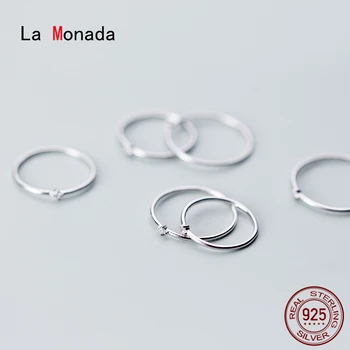 

La Monada Finger Women Ring 925 Sterling Silver Single Wish Minimalist Rings For Women 925 Silver Fine In Jewerly Rings Woman