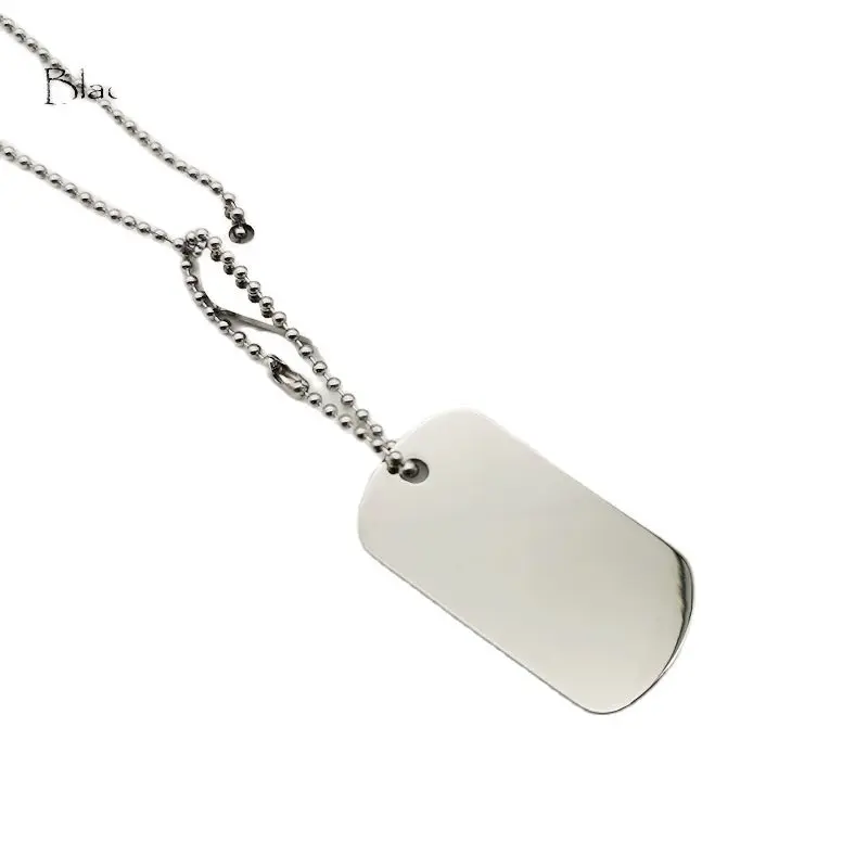 

new arrival 316S tainless steel 2pcs men's hip hop necklace army card Blank dog tag pendant necklace Jewelry men CAGF0131