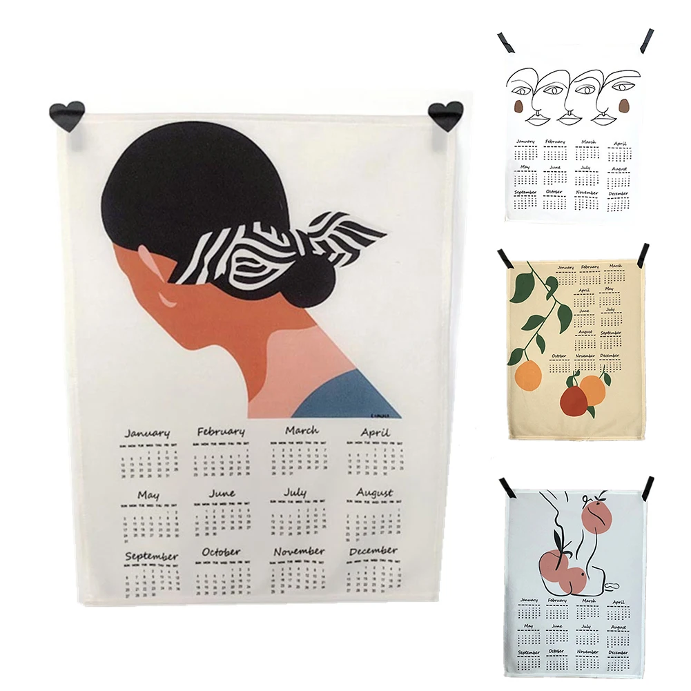 2020 календарь из ткани нордический минималистический Настенный декор расписание