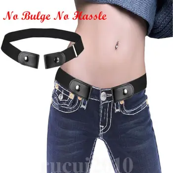 

Unisex Buckle-Free Elastic Belt For Jeans Pants Dress Stretch Waist Belt For Women Men No Buckle Belt Without Buckle
