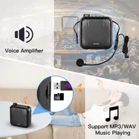 Portable Mini Sound-amplifying Music Playing Wired Microphone Headset Waistband 2000mAh Battery 12W Voice Amplifier 2