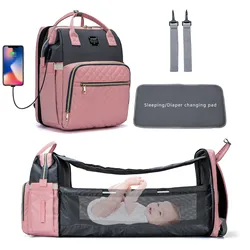PatPat – sac à dos multicolore grande capacité, sac à dos de voyage de maternité Durable pour les soins de bébé avec coussinets à langer 