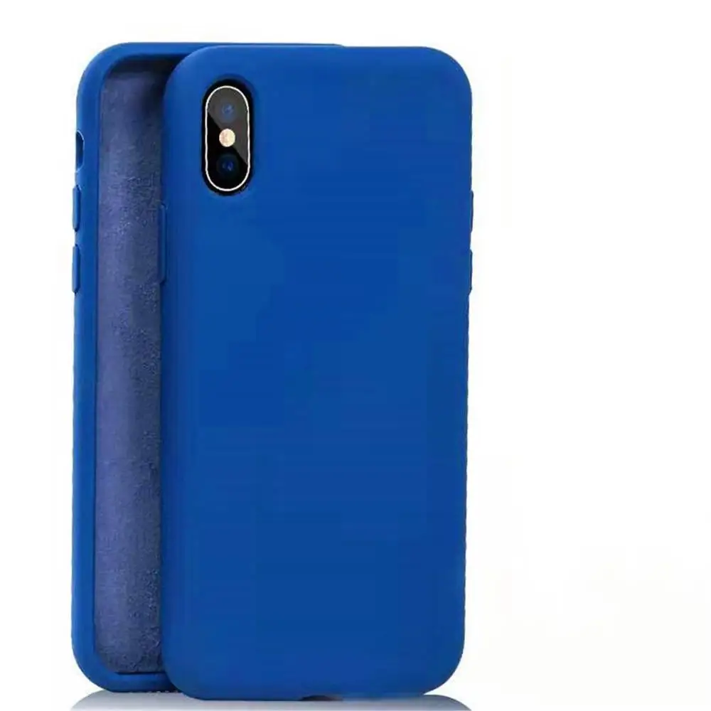 Liquid Silicone Solid Color Case for iPhone XS MAX XR X Candy Color Phone Cases for iPhone 7 6 6S 8 Plus Soft TPU Shell Cover
