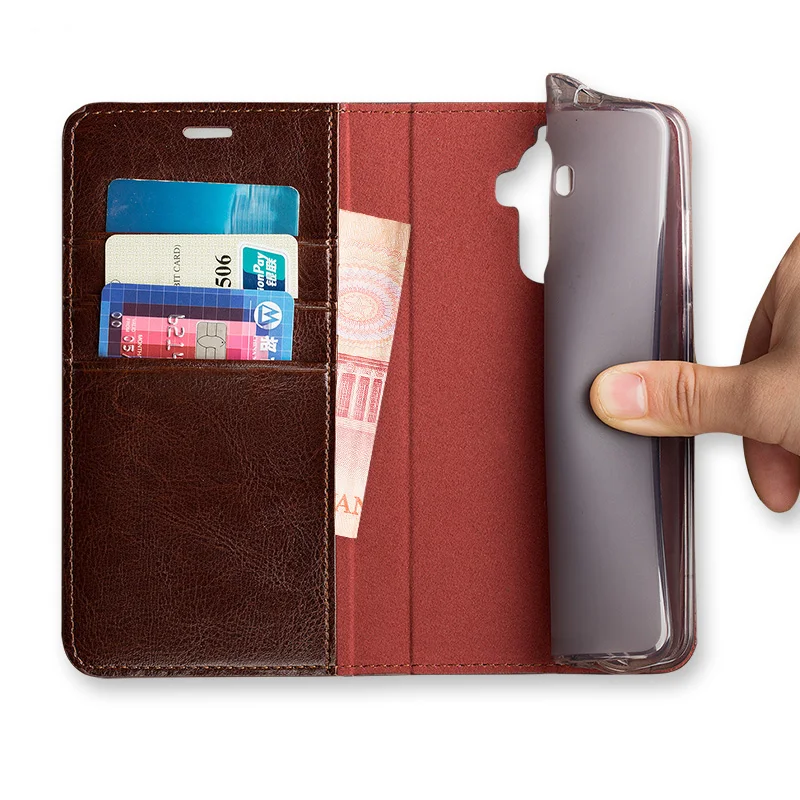 Чехол книжка для Huawei P10 P20 P30 Lite Mate 10 20 lite Pro Y6 Y7 Y9 P Smart 2019 кошелек из кожи с воском Honor 7