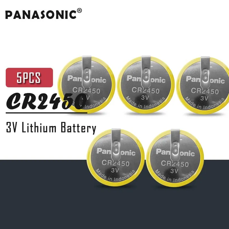 5 шт. оригинальный PANASONIC CR2450 3 в кнопочный аккумулятор типа H горизонтальный с 2