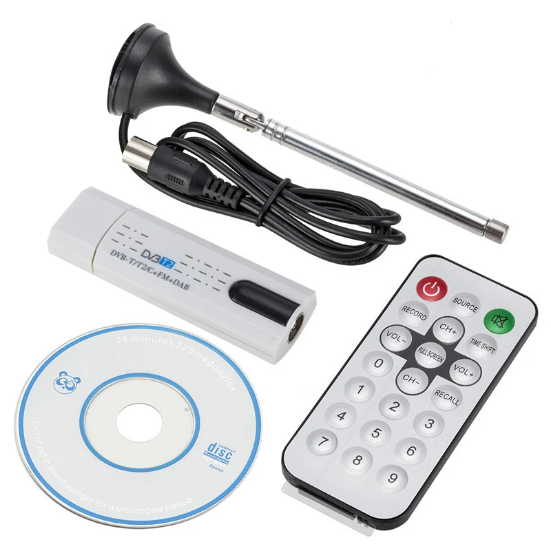 USB TV Stick with Antenna Remote for DVB-T2/DVB-C/FM/DAB Digital Satellite DVB T2 USB TV Stick Tuner HD TV Receiver new tv sticks