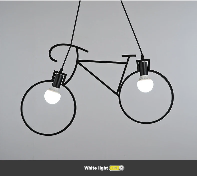 Modern Chandelier Bicycle Metal Wrought Iron Chandelier Lampshade E27 Edison Led Chandelier Living Room Cafe Shop