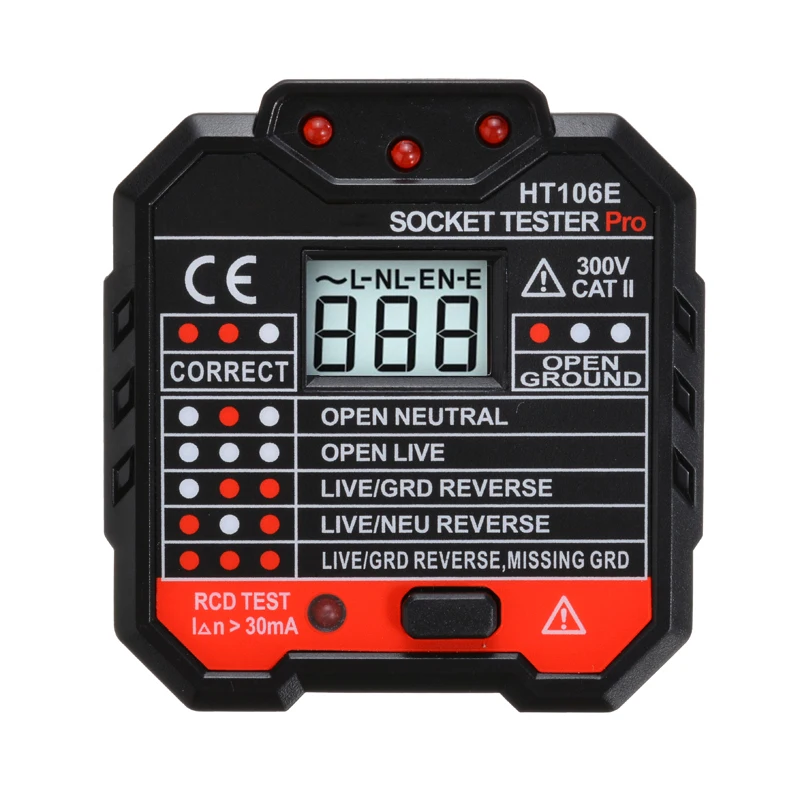 

New Professional Electric Socket Tester 48 - 250V RCD US Plug Socket Voltage Tester Leakage Switch Detector Measurement Tester