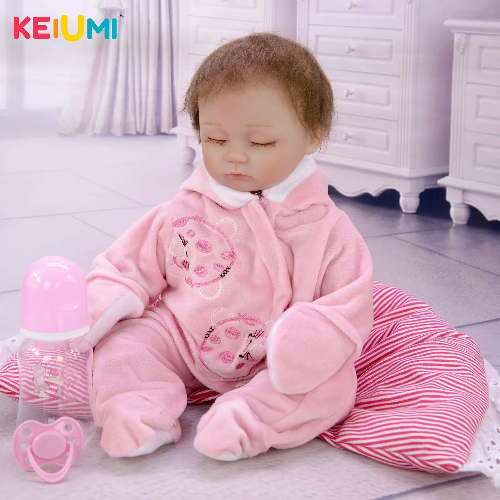  Keiumi 17-Inch Pajama Reborn Baby Doll Soft Silicone Model Baby 42 Cm Hot Selling