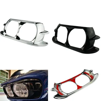 

Motorcycle Front Headlamp Headlight Trim Outer Fairing Cover Frame Bezel Scowl Surround for Harley Road Glide FLTR 2015-2019