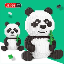 3689 pçs criador diy assemable panda mini blocos, educacional, brinquedos de animais para crianças, blocos de construção, tijolos modelo
