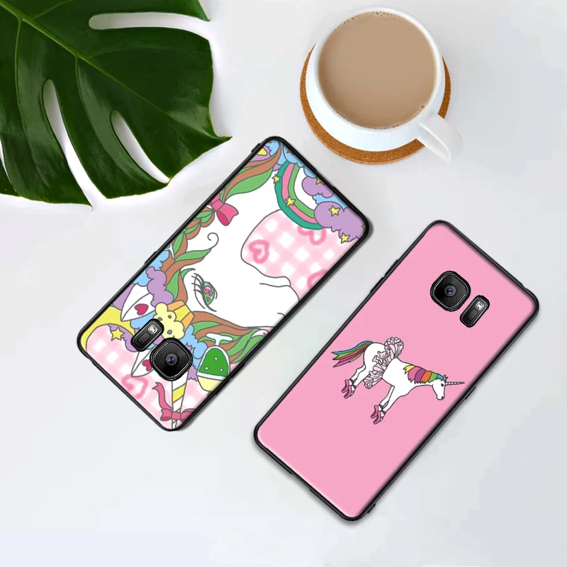 Для samsung A3 A5 A6 A7 A8 A9 A10 A20 A30 A40 A50 A60 плюс единорогом на Радуга ранец силиконовая лента