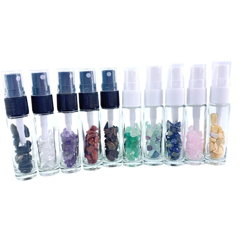 Gemstone Natural Quartz Mist Spray Bottle 10 Ml Atomizer for Perfume Toner Essential Oil  Cosmetic Packaging 10pcs/lot P320 10pcs hc 49smd quartz crystal resonator passive crystals 49smd 9 84375mhz 10mhz 11 0592mhz 7 3728mhz 8mhz 8 192mhz 9 8304mhz