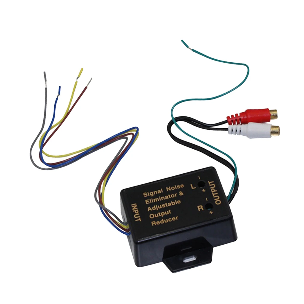 High Level to Low Level Converter, Car Speaker Audio Converter 2 Way Adjustable RCA Adapter Hifi