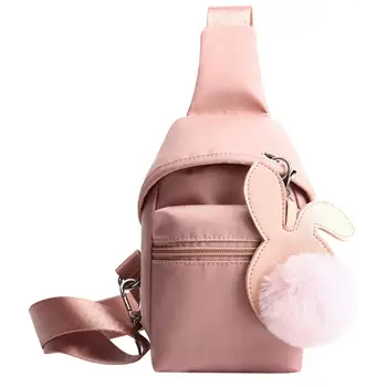 

Women Waist Packs Nylon Fanny Hairball Zipper Bags New High Quality Shoulder Messenger Fashion Chest Crossbody Bag Pouch