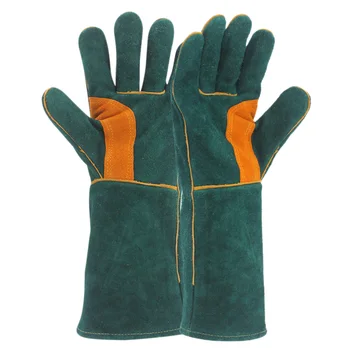 

OLSON DEEPAK HY038 Workshop Welding Gloves Heat-Resistant Leather Barbecue Camping Cooking Welding Gloves Baking Barbecue Gloves