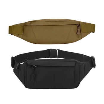 

2pcs Men Nylon Waist Pack Belt Hip Bum Chest Bag Designer - brown & Black