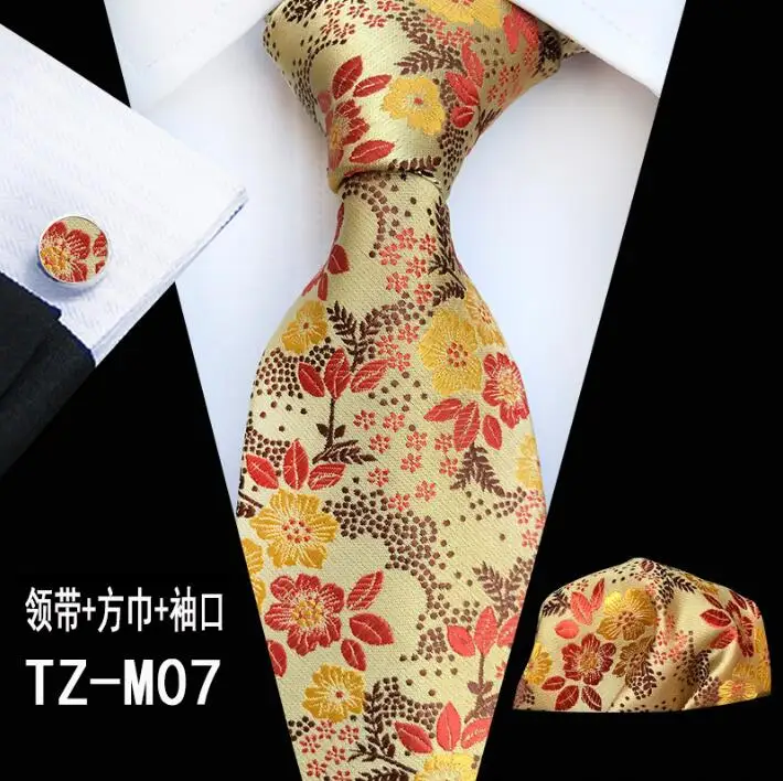 Сливовый цветок Пейсли мужской галстук набор карманные полотенца манжеты из трех частей Размер 145 см* 8 см шёлковый жаккардовый тканый шейный галстук костюм Свадебная вечеринка