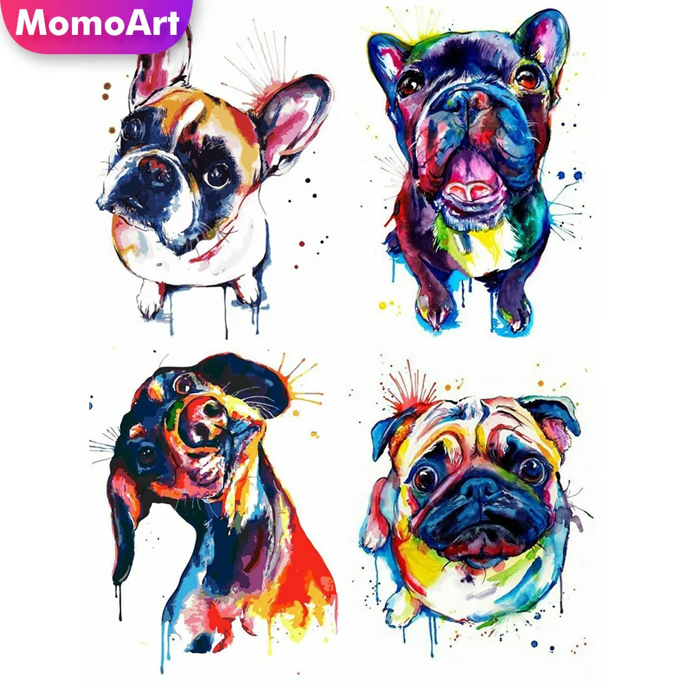 

MomoArt Diamond Painting Cartoon Full Drill Square Embroidery Paste Resin Craft Needlework Cross Stitch Dog Child Gift