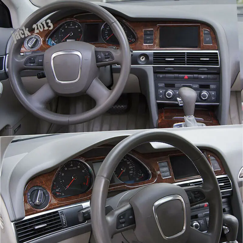 Для AUDI A6 2005-2009 персик под дерево декоративная рамка для приборной панели автомобиля аксессуары для автомобиля