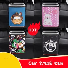 Многофункциональная автомобильная корзина для мусора мультяшная Автомобильная подвесная мусорная корзина Встроенная сумка для мусора задняя подвесная сумка CD50 Q01