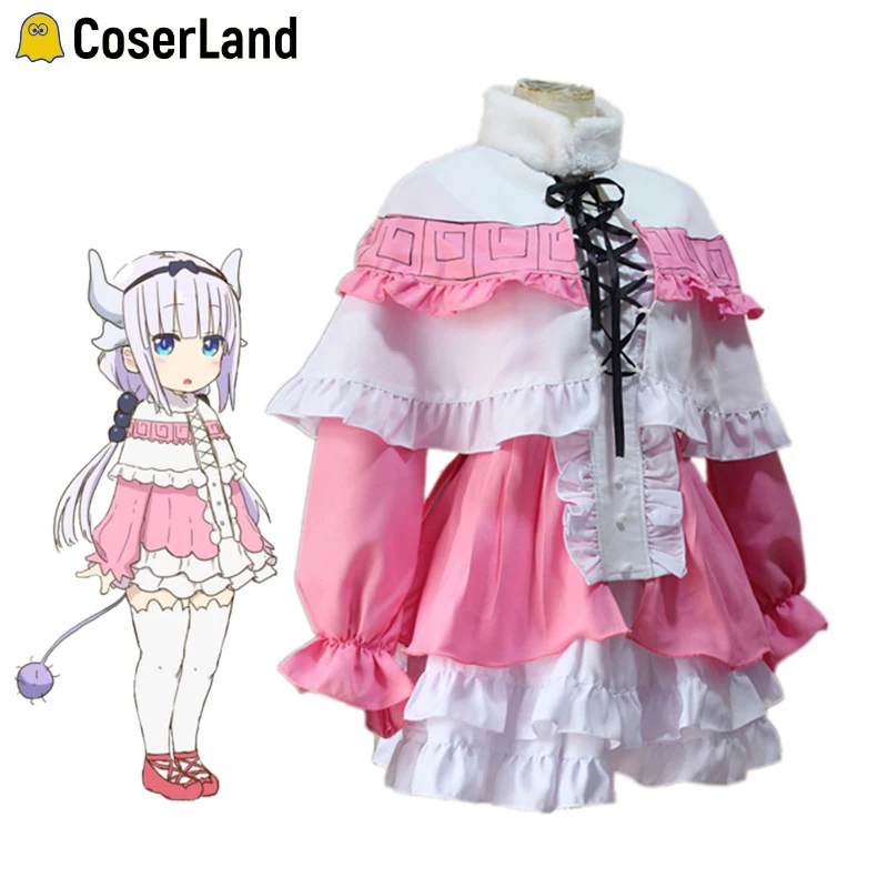 Kanna Kamui костюм для косплея Kawaii Лолита юбка комплект аниме горничной наряд рубашка
