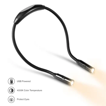 

5V 2 Adjustable Novelty Neck Book Light USB LED Mini Book Light Reading Light Flexible USB Lamp Rechargeable Laptop Notebook