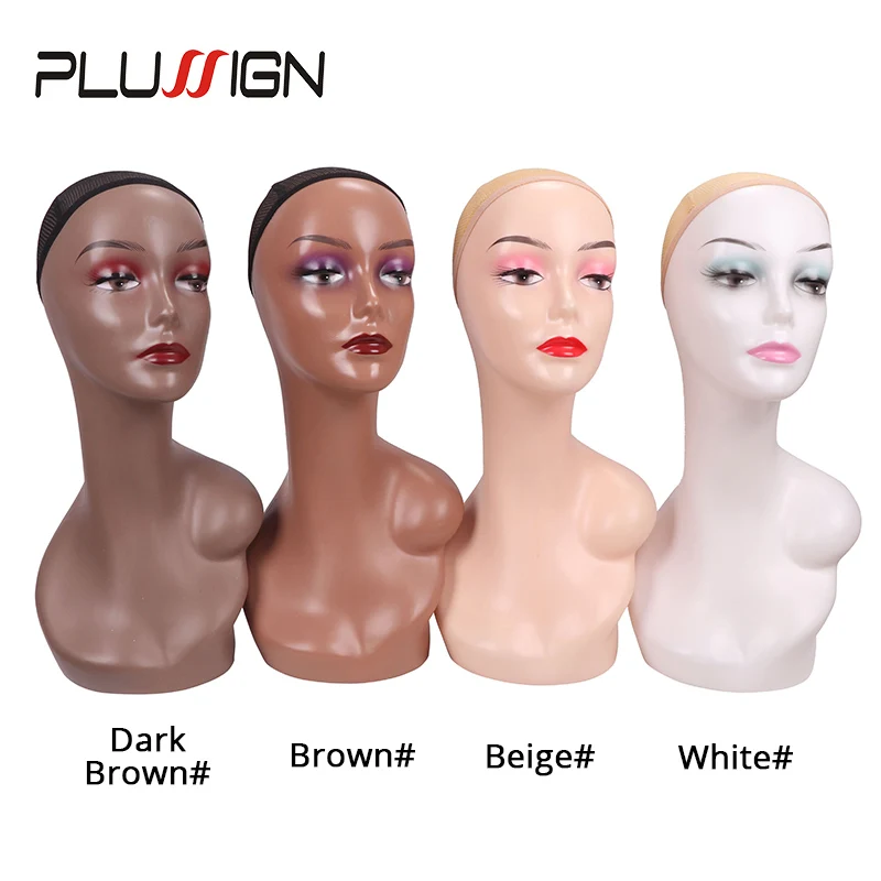 Nunify Black Skin Mannequin Head With Shoulders For Wigs Display Wig Making  Tools Makeup Mannequin Head For Hats And Scarves